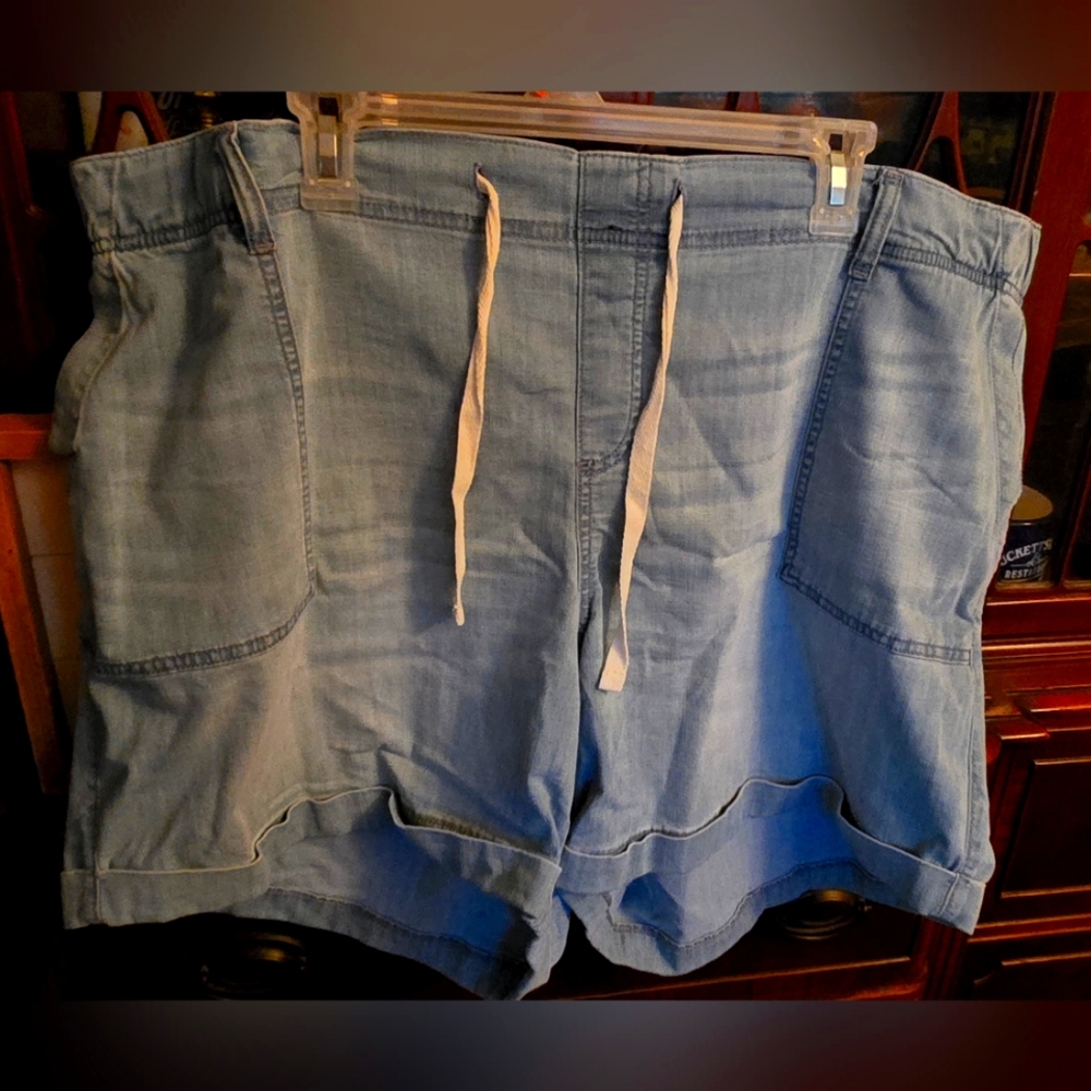 Lane Bryant Casual Light Blue Denim Shorts Size 20